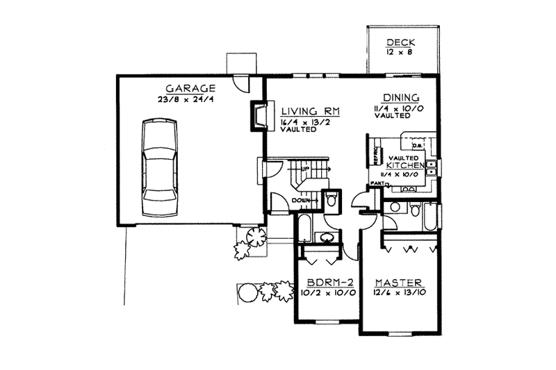 Home Plan - Floor Plan - Main Floor for Traditional House Plan #97-304 - 2 bed, 2 bath