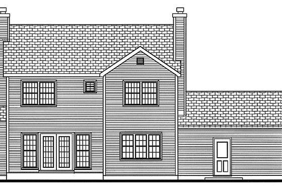 Exterior - Rear Elevation for Traditional House Plan #3-271 - 4 bed, 2.5 bath