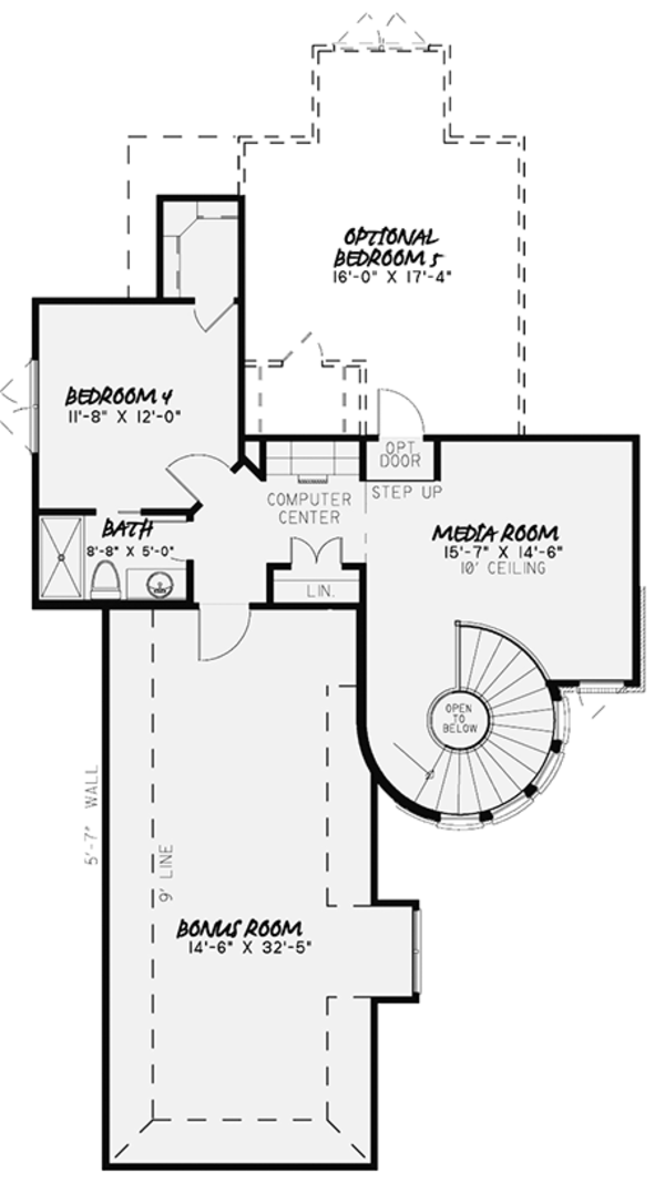 House Design - European Floor Plan - Upper Floor Plan #17-3372