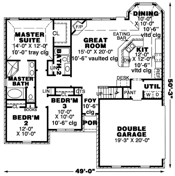 House Plan Design - European Floor Plan - Main Floor Plan #34-257