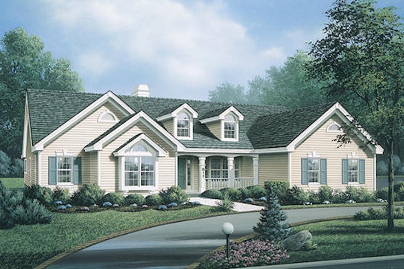 Dream House Plan - Exterior - Front Elevation 3 for Traditional House Plan #57-318 - 4 bed, 2.5 bath