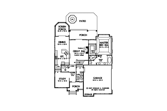 Floor Plan - Main Floor for Craftsman House Plan #929-844 - 3 bed, 2.5 bath
