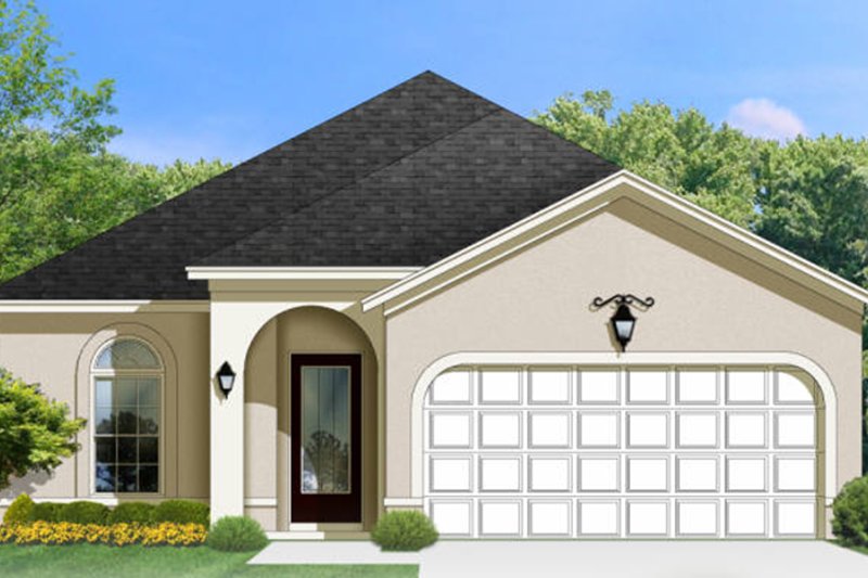 Dream House Plan - Exterior - Front Elevation 4 for Mediterranean House Plan #1058-93 - 3 bed, 2 bath