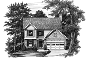 Colonial Style House Plan - 3 Beds 2.5 Baths 1367 Sq/Ft Plan #927-209 Exterior 