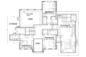 Floor Plan - Upper Floor for Traditional House Plan #1054-3 - 5 bed, 5 bath