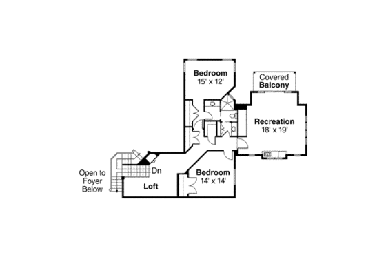 Floor Plan - Upper Floor for Traditional House Plan #124-541 - 3 bed, 3.5 bath