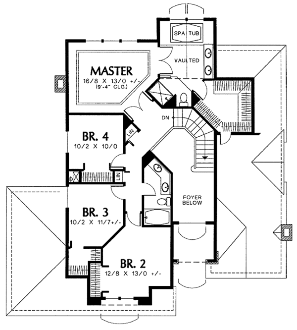 Architectural House Design - Mediterranean Floor Plan - Upper Floor Plan #48-773
