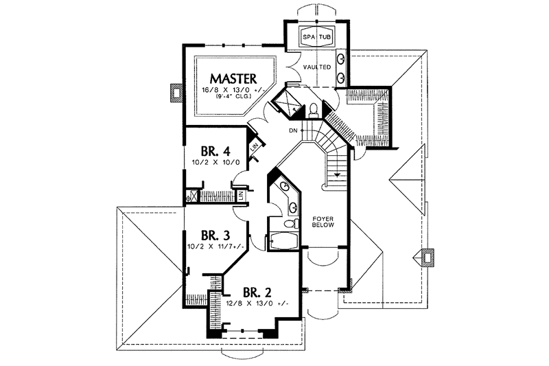 Architectural House Design - Floor Plan - Upper Floor for Mediterranean House Plan #48-773 - 5 bed, 3 bath