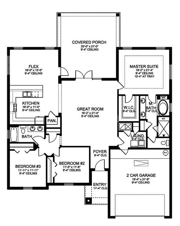 Traditional Floor Plan - Main Floor Plan #1058-119