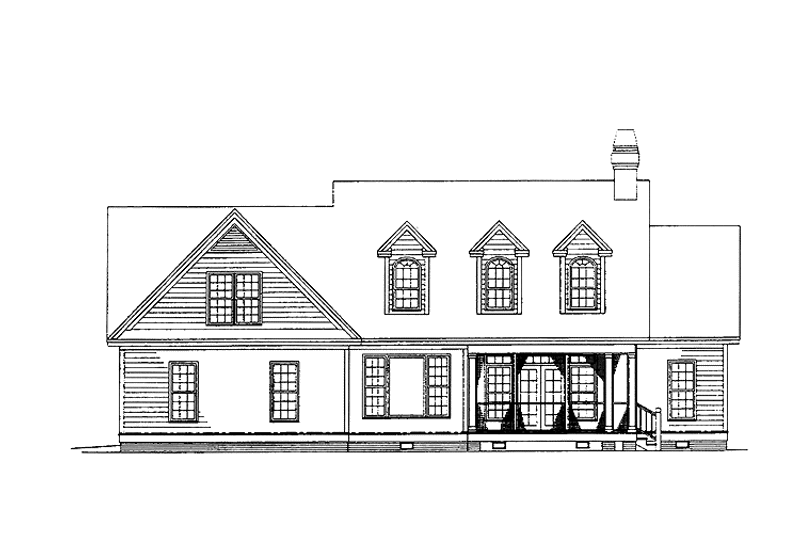 Architectural House Design - Exterior - Rear Elevation for Country House Plan #929-349 - 3 bed, 2 bath