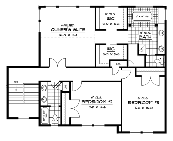 Home Plan - European Floor Plan - Upper Floor Plan #51-644