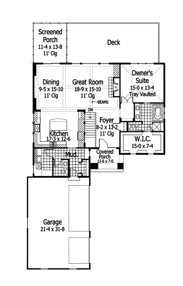 Home Plan - Ranch Floor Plan - Main Floor Plan #51-1102