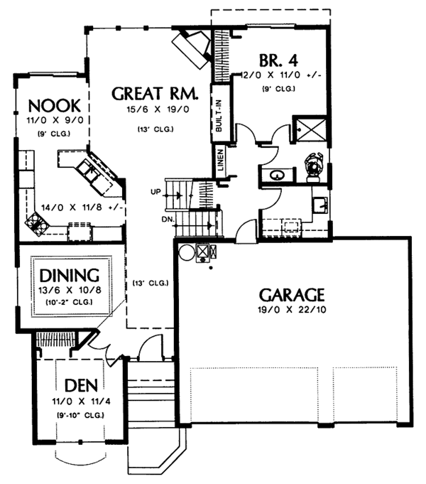 House Blueprint - Contemporary Floor Plan - Main Floor Plan #48-744