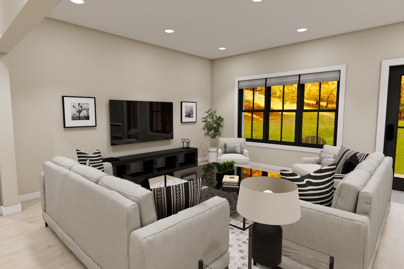 House Design - Interior - Family Room for Farmhouse House Plan #51-1360 - 4 bed, 3.5 bath
