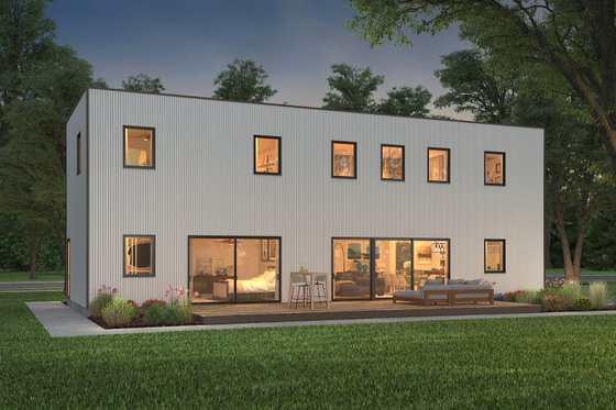 Exterior - Rear Elevation 5 for Modern House Plan #497-18 - 3 bed, 2.5 bath