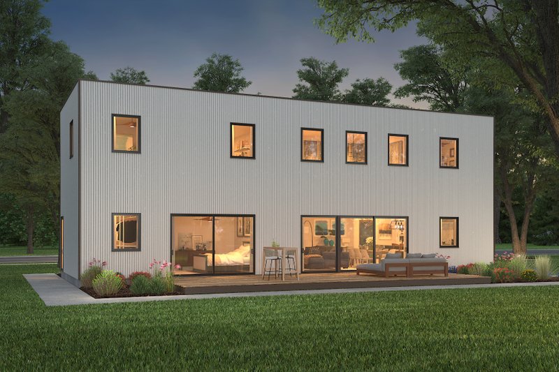Architectural House Design - Exterior - Rear Elevation 5 for Modern House Plan #497-18 - 3 bed, 2.5 bath