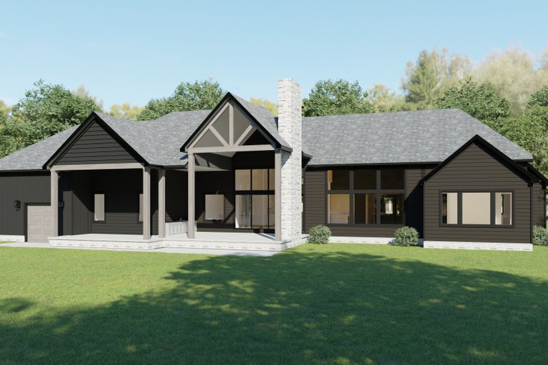 House Blueprint - Exterior - Rear Elevation 1 for Country House Plan #1089-37 - 3 bed, 2.5 bath