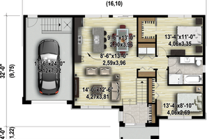 Exterior - Front Elevation 3 for Contemporary House Plan #25-4465 - 2 bed, 1 bath