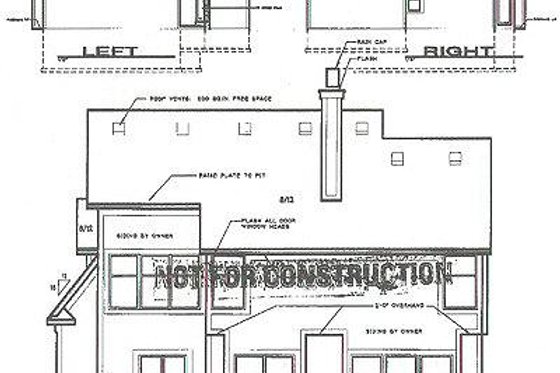 Exterior - Rear Elevation for Traditional House Plan #6-119 - 4 bed, 2.5 bath