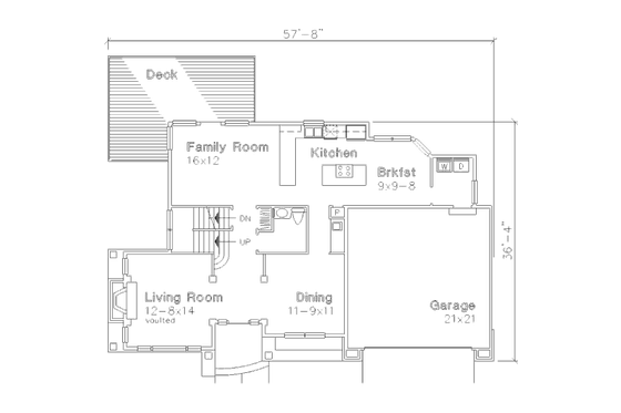 Floor Plan - Main Floor for Traditional House Plan #320-461 - 4 bed, 2.5 bath