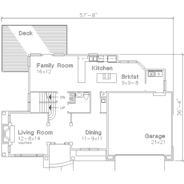 House Plan Design - Traditional Floor Plan - Main Floor Plan #320-461