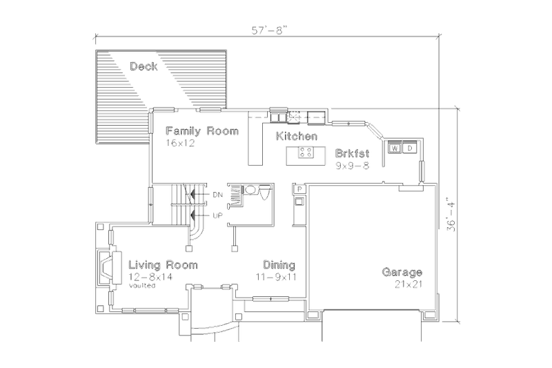 Home Plan - Floor Plan - Main Floor for Traditional House Plan #320-461 - 4 bed, 2.5 bath