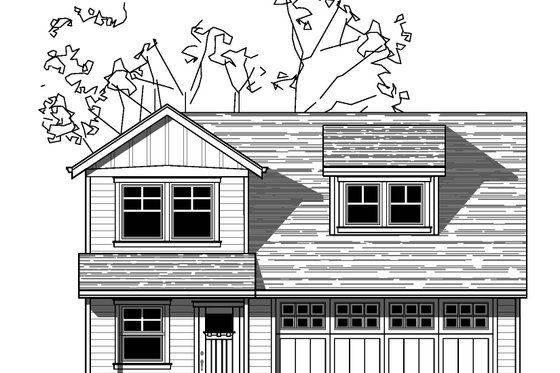 Exterior - Front Elevation for Modern House Plan #423-58 - 1 bed, 1 bath
