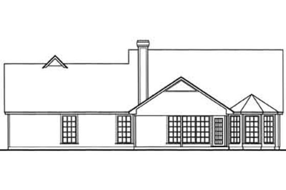 Exterior - Rear Elevation for Country House Plan #42-314 - 3 bed, 2 bath