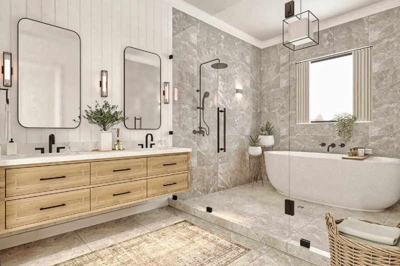 House Blueprint - Interior - Bathroom for Farmhouse House Plan #54-687 - 3 bed, 2.5 bath