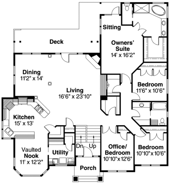 House Plan Design - Floor Plan - Main Floor Plan #124-625