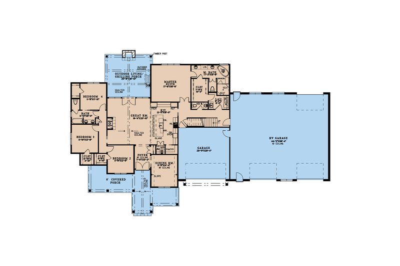 Dream House Plan - Floor Plan - Main Floor for Farmhouse House Plan #923-370 - 4 bed, 2.5 bath