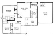 Contemporary Style House Plan - 3 Beds 2 Baths 1497 Sq/Ft Plan #405-345 