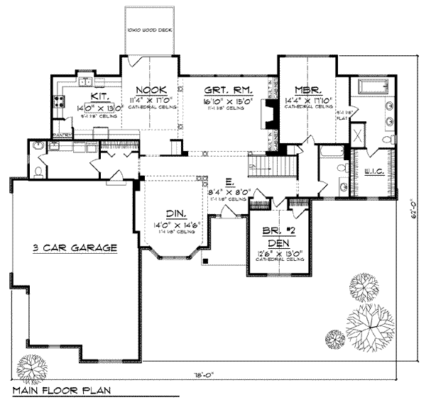 House Plan Design - European Floor Plan - Main Floor Plan #70-796