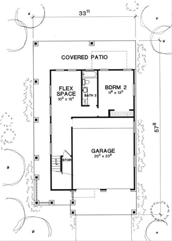 Modern Floor Plan - Lower Floor Plan #472-3