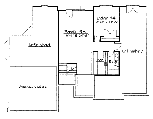 Traditional Floor Plan - Lower Floor Plan #31-138