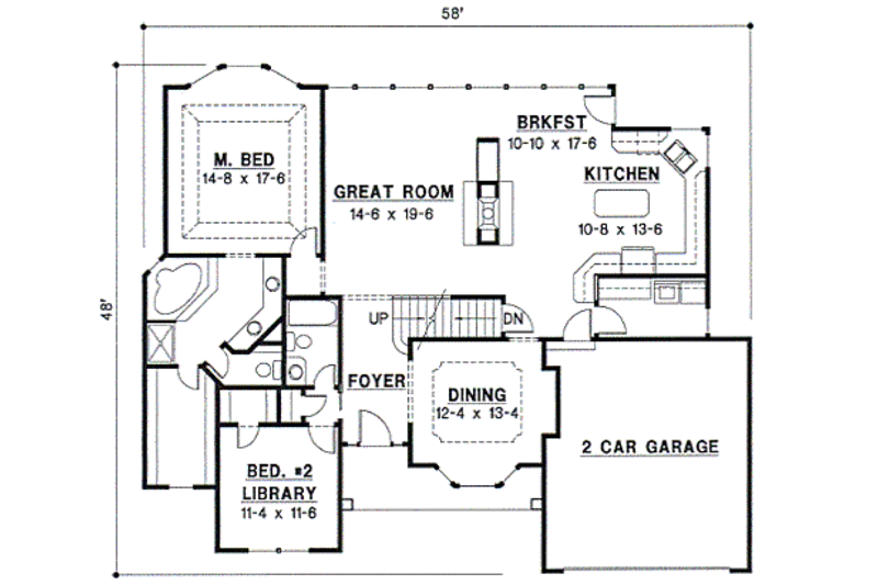 Traditional Style House Plan - 4 Beds 3 Baths 2383 Sq/Ft Plan #67-402 ...