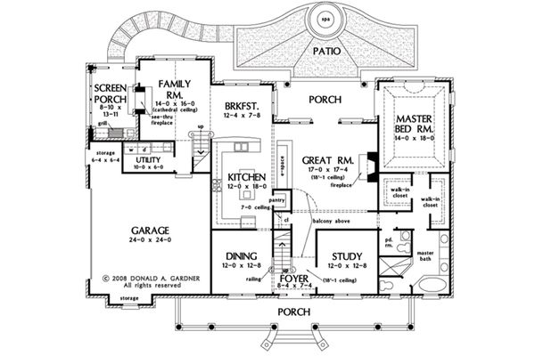 Country Floor Plan - Main Floor Plan #929-36