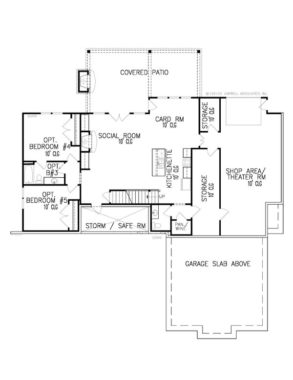 Architectural House Design - Farmhouse Floor Plan - Lower Floor Plan #54-546
