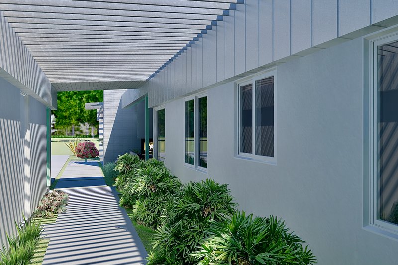 House Design - Exterior - Covered Porch for Modern House Plan #489-14 - 4 bed, 3.5 bath