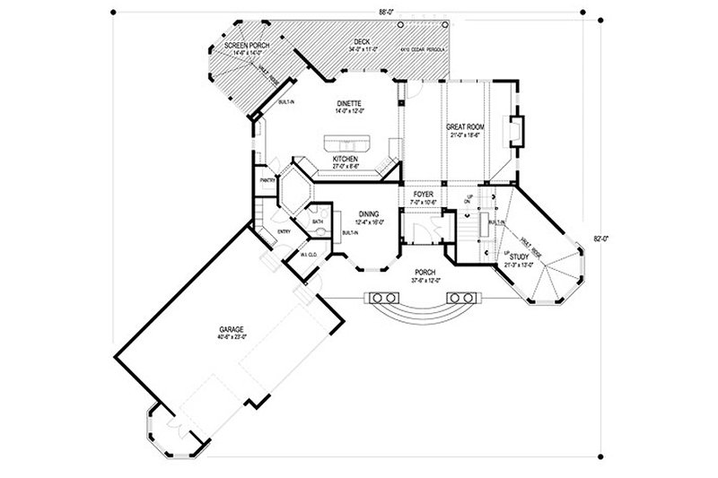 Dream House Plan - Floor Plan - Main Floor for Traditional House Plan #56-600 - 4 bed, 4.5 bath