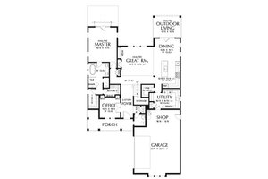 Floor Plan - Main Floor for Farmhouse House Plan #48-940 - 3 bed, 2.5 bath