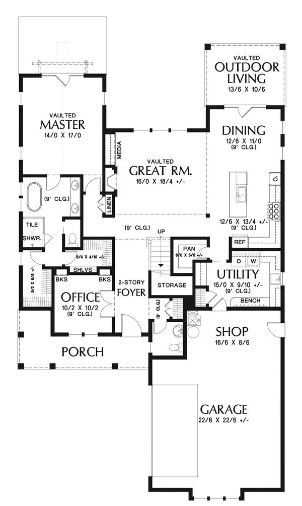 Home Plan - Farmhouse Floor Plan - Main Floor Plan #48-940