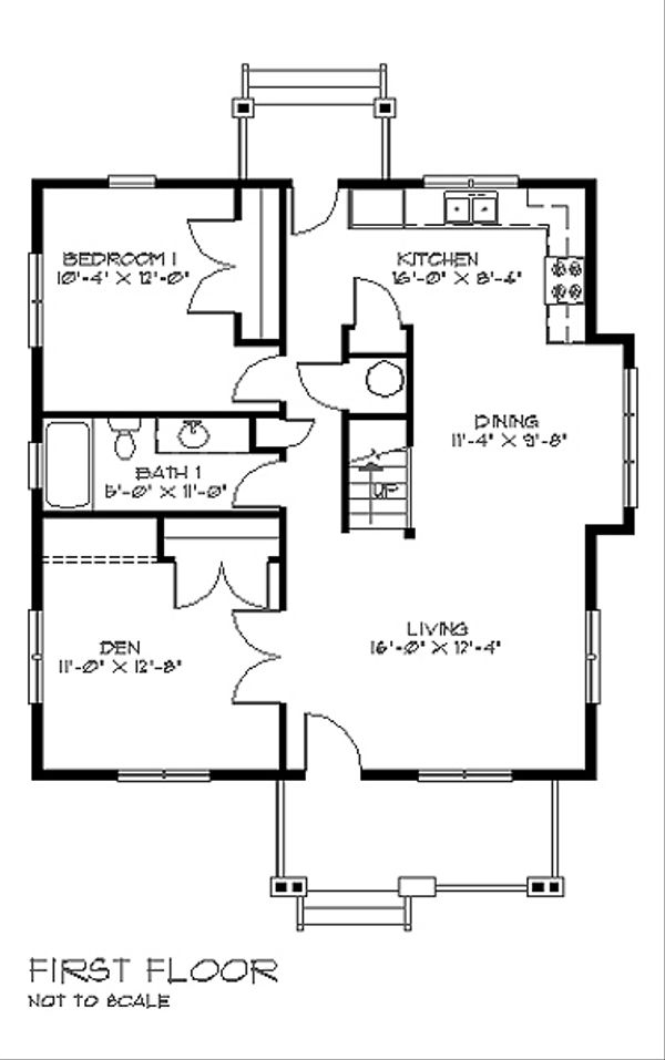 Bungalow Floor Plan - Main Floor Plan #528-4
