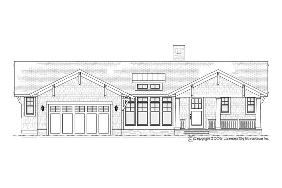 Exterior - Front Elevation 3 for Craftsman House Plan #901-61 - 4 bed, 3 bath