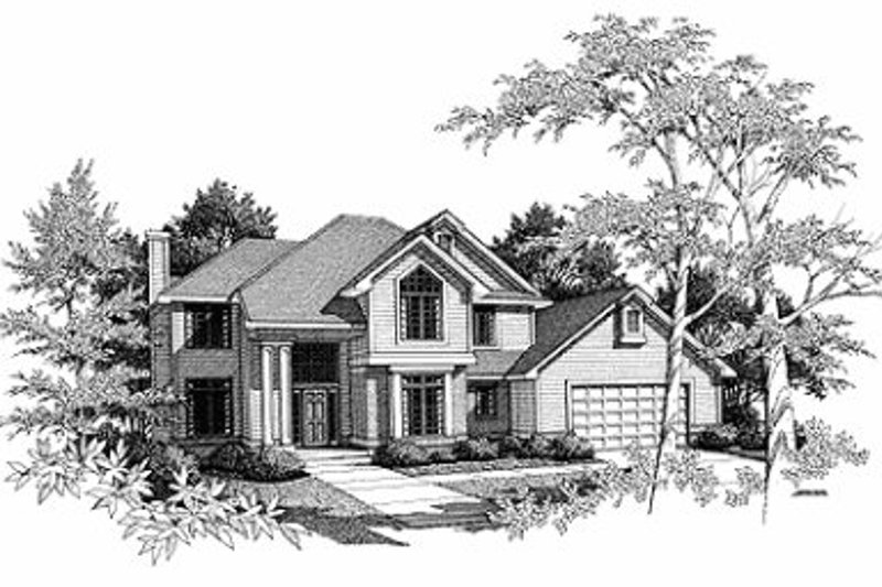 House Blueprint - Traditional Exterior - Front Elevation Plan #70-400