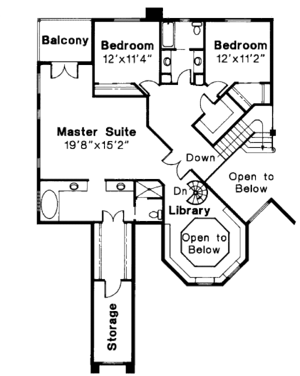 House Plan Design - Mediterranean Floor Plan - Upper Floor Plan #124-645