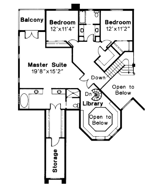 Mediterranean Floor Plan - Upper Floor Plan #124-645