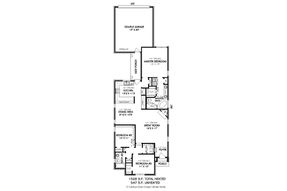 Floor Plan - Main Floor for European House Plan #424-117 - 3 bed, 2 bath