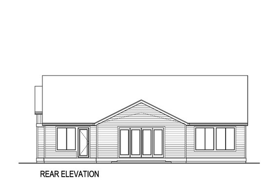 Exterior - Rear Elevation for Farmhouse House Plan #569-51 - 4 bed, 3.5 bath