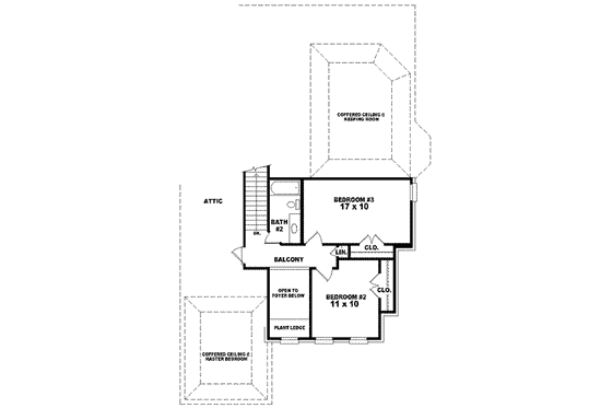 Floor Plan - Upper Floor for Traditional House Plan #81-528 - 3 bed, 2.5 bath